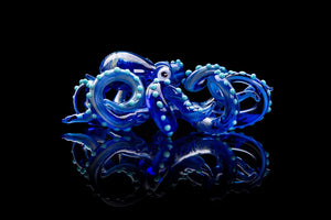 Deep Blue Blown Glass Octopus glass figurine Octopus Glass Ocean Octopus  Kraken Glass Octopus Figurine