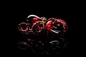 Black-Red Blown Glass Octopus glass figurine Octopus Glass Ocean Octopus  Kraken Glass Octopus Figurine
