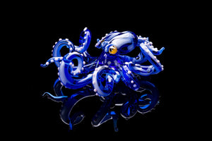 Blue Blown Glass Octopus glass figurine Octopus Glass Ocean Octopus  Kraken Glass Octopus Figurine