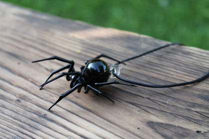 Glass Spider Pendant, Glass Spider Necklace