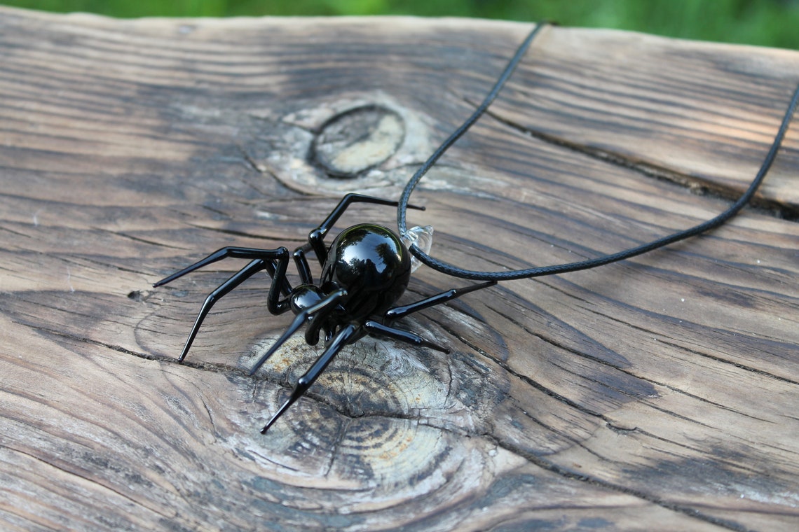 Glass Spider Pendant, Glass Spider Necklace