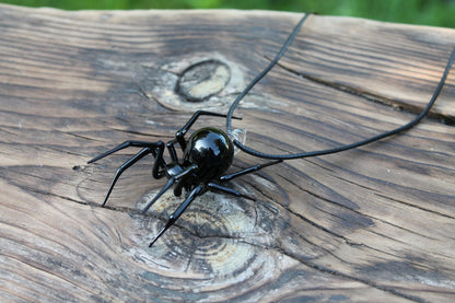 Glass Spider Pendant, Glass Spider Necklace