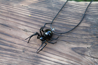 Glass Spider Pendant, Glass Spider Necklace