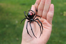 Load image into Gallery viewer, Pendant Spider Black Widow, pendant Blown glass Spider,Hanging Spider Black Widow
