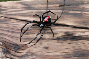 Pendant Spider Black Widow, pendant Blown glass Spider,Hanging Spider Black Widow