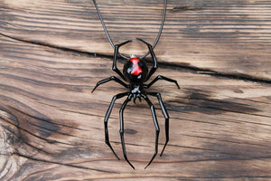 Pendant Spider Black Widow, pendant Blown glass Spider,Hanging Spider Black Widow