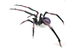 Load image into Gallery viewer, Art Glass Spider Figurine, Blown Glass Spider, Spider halloween, hand blown glasses, Glass Insect
