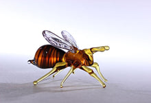 Load image into Gallery viewer, Glass, Art Glass, Blown Glass honey bee, glass sculpture for sale, State Symbols
