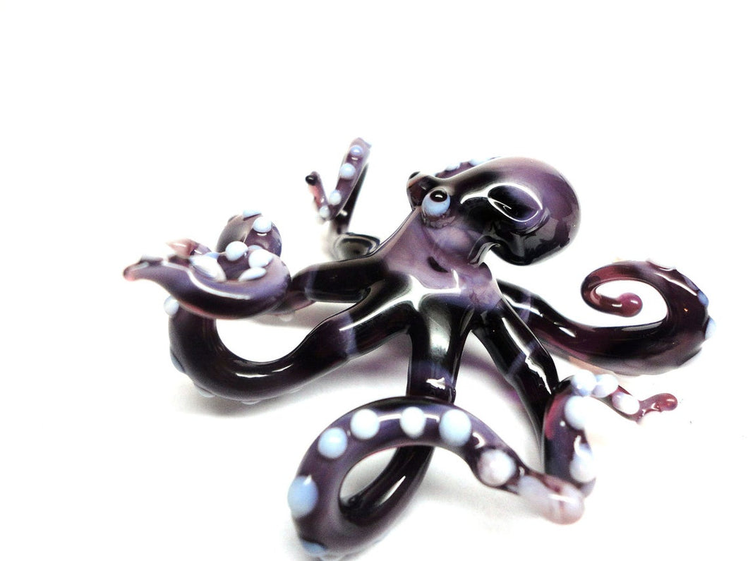 Purple Blown Glass Octopus, Ocean, Octopus Sculpture