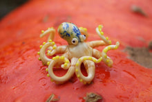 Load image into Gallery viewer, Yellow Blown Glass Octopus glass figurine Octopus Glass Ocean Octopus  Kraken Glass Octopus Figurine
