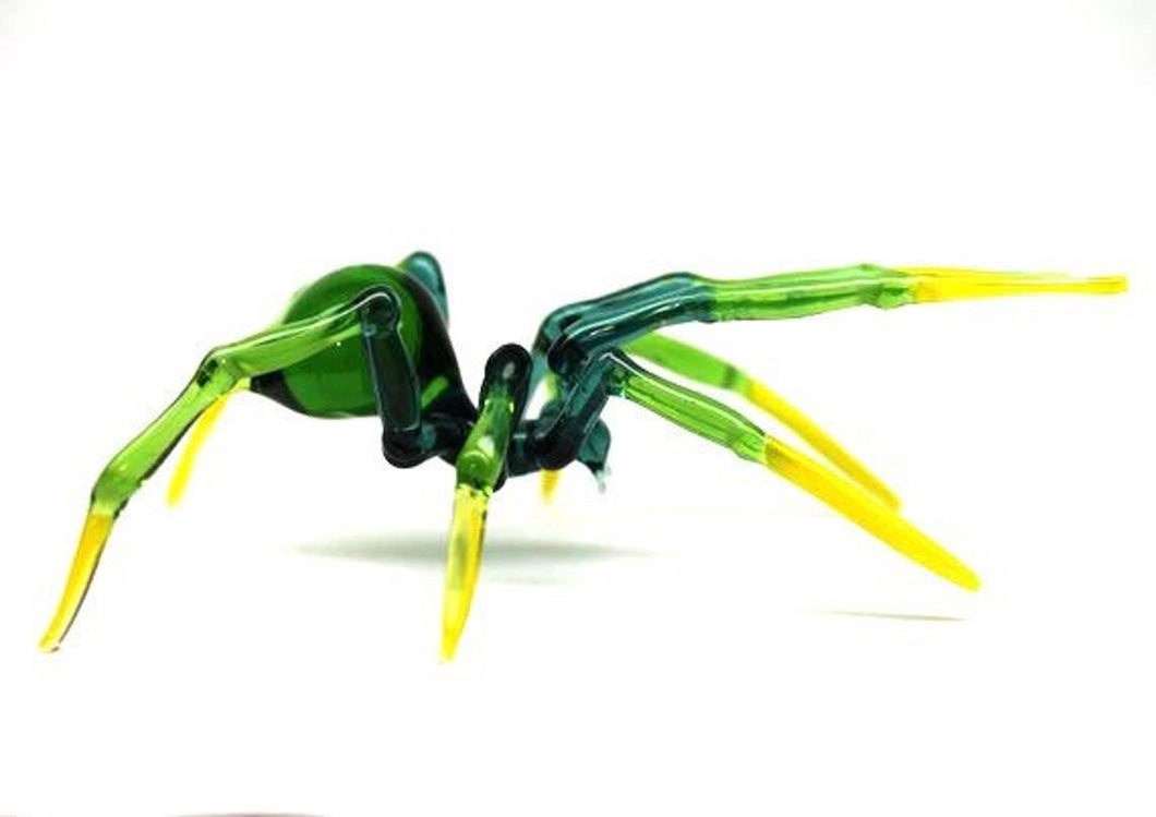 Art Glass Spider Figurine, Blown Glass Spider, Spider halloween