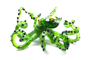 Green Blown Glass Octopus