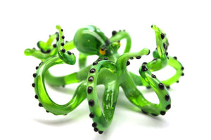Green Blown Glass Octopus