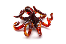 Load image into Gallery viewer, Orange Red Blown Glass Octopus, Ocean, Octopus Sculpture
