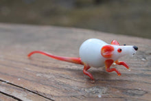 Load image into Gallery viewer, Glass Rat Figurine - Blown Glass Rat - Glass Animal Figurine - Glass Animals - Rat Glass Miniature

