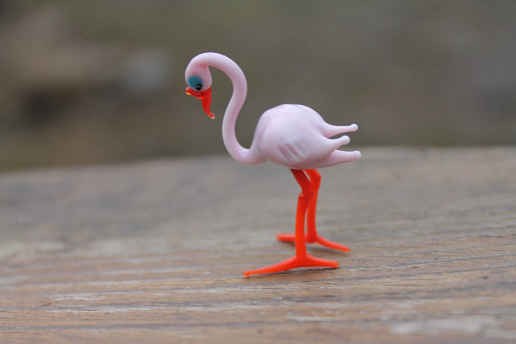 Glass Flamingo Bird Glass Sculpture