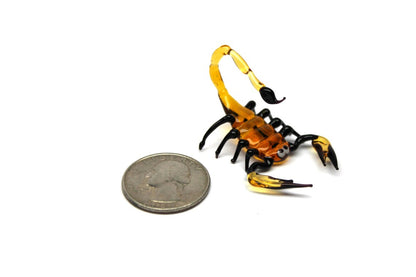 Amber Murano Glass Scorpion Sculpture – Handmade Collectible Art