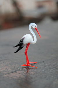 Small Glass Stork bird Murano Gift Blown Stork Sculpture