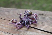 Load image into Gallery viewer, Purple Blown Glass Octopus glass figurine Octopus Glass Ocean Octopus  Kraken Glass Octopus Figurine
