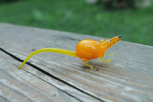 Load image into Gallery viewer, Glass Rat Figurine - Blown Glass Rat - Glass Animal Figurine - Glass Animals - Rat Glass Miniature
