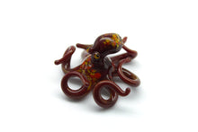 Load image into Gallery viewer, Deep Red Blown Glass Octopus glass figurine mini
