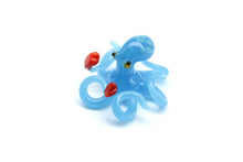 Load image into Gallery viewer, Sky Blue Blown Glass Octopus glass figurine mini
