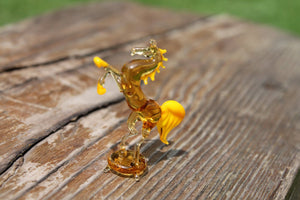 Glass Horse Figurine Hand-Blown Collectible Glass