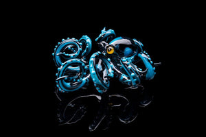 Blue Blown Glass Octopus glass figurine Octopus Glass Ocean Octopus  Kraken Glass Octopus Figurine