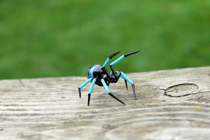 Glass black Garden Spider Sculpture