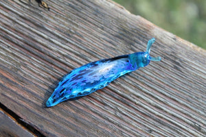 Blue Spotted Slug glass sculpture