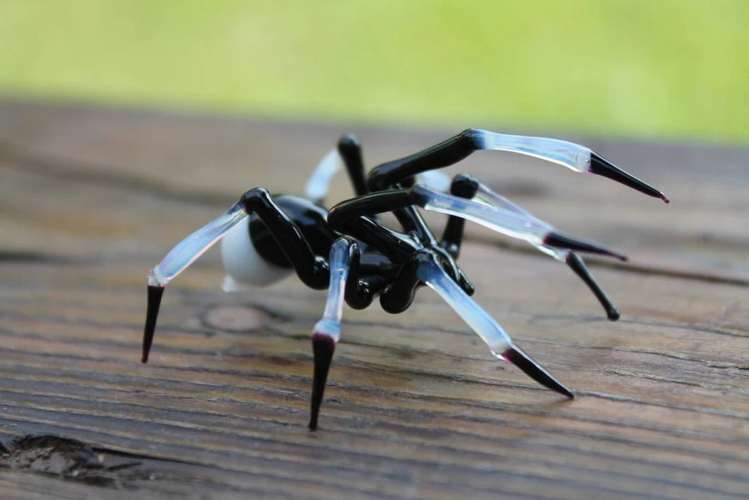 Spider Animals Glass, Art Glass, Blown Glass, Sculpture Made Of Glass, Black spider