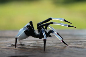 Spider Animals Glass, Art Glass, Blown Glass, Sculpture Made Of Glass, Black spider