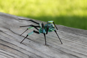 Spider Animals Glass, Art Glass, Blown Glass, Sculpture Made Of Glass, Black widow spider