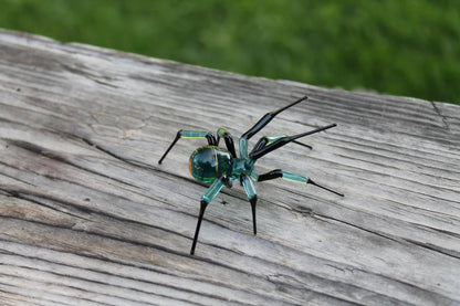 Spider Animals Glass, Art Glass, Blown Glass, Sculpture Made Of Glass, Black widow spider