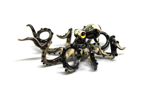 Gold Black Blown Glass Octopus glass figurine Octopus Glass Ocean Octopus Kraken Glass Octopus Figurine