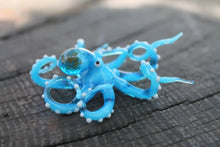 Load image into Gallery viewer, Sky Blue Blown Glass Octopus, Glass Octopus, Glass, Octopus, Ocean, Octopus Sculpture, Squid, Kraken, Sea, Cephalopod, Blown Glass, Octopus Figurine
