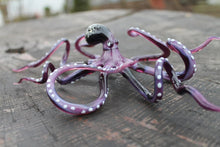 Load image into Gallery viewer, Purple Blown Glass Octopus, Glass Octopus, Glass, Octopus, Ocean, Octopus Sculpture, Squid, Kraken, Sea, Cephalopod, Blown Glass, Octopus Figurine
