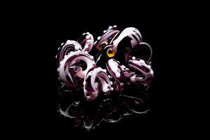 The Purple Kracken Collectible Wearable Boro Glass Octopus Necklace / Blown Glass Octopus figurine