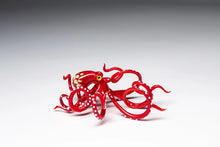 Load image into Gallery viewer, Red Blown Glass Octopus, Glass Octopus, Glass, Octopus, Ocean, Octopus Sculpture, Squid, Kraken, Sea, Cephalopod, Blown Glass, Octopus Figurine
