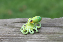 Load image into Gallery viewer, Green Blown Glass Octopus, Glass Octopus, Glass, Octopus, Ocean, Octopus Sculpture, Squid, Kraken, Sea, Cephalopod, Blown Glass, Octopus Figurine

