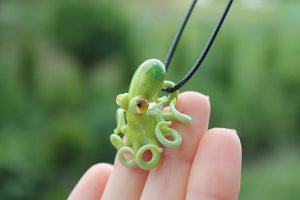 Green Blown Glass Octopus, Glass Octopus, Glass, Octopus, Ocean, Octopus Sculpture, Squid, Kraken, Sea, Cephalopod, Blown Glass, Octopus Figurine