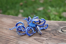 Load image into Gallery viewer, Deep Blue Blown Glass Octopus glass figurine Octopus Glass Ocean Octopus Kraken Glass Octopus Figurine
