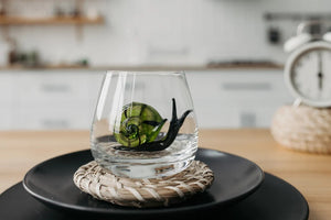 Handmade Water Cup Craft Snail Art Glass  Gift Idea Gorgeous Detailed
