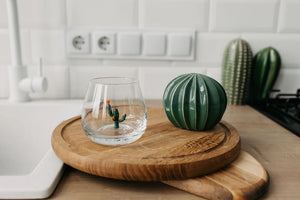Mexico Glass Cactus Tequila Drink Water Cup Handmade Unique