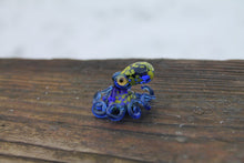 Load image into Gallery viewer, Blue Yellow Blown Glass Octopus Glass Octopus, Glass, Octopus, Ocean, Octopus Sculpture, Squid, Kraken, Sea, Cephalopod, Blown Glass, Octopus Figurine
